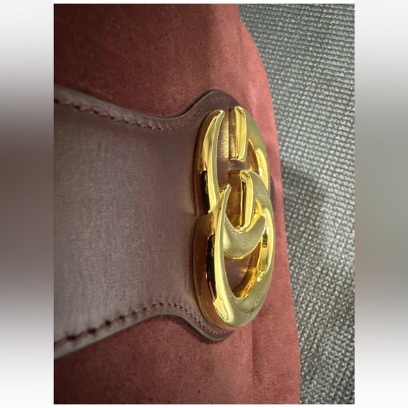 Gucci GG Marmont Burgundy Suede Shoulder Bag Authentic Italy 550126 - Picture 14 of 16